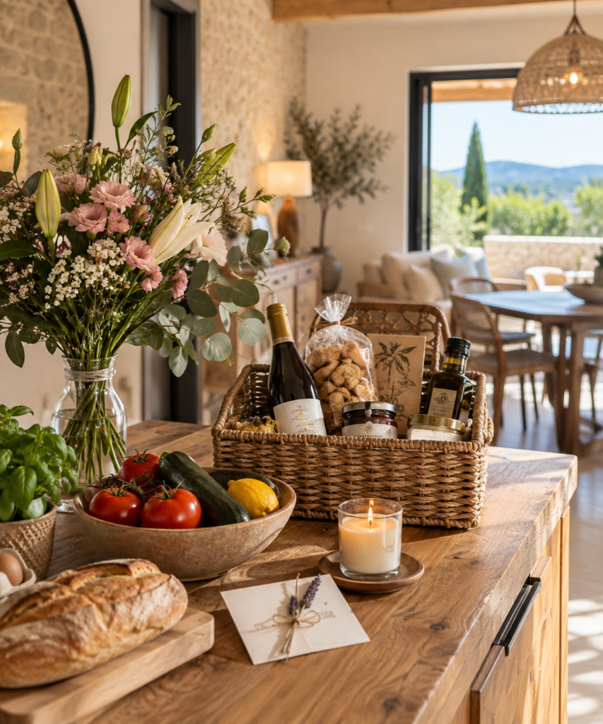 Attentions préparées pour l’arrivée des voyageurs dans une location saisonnière en Drôme et en Ardèche